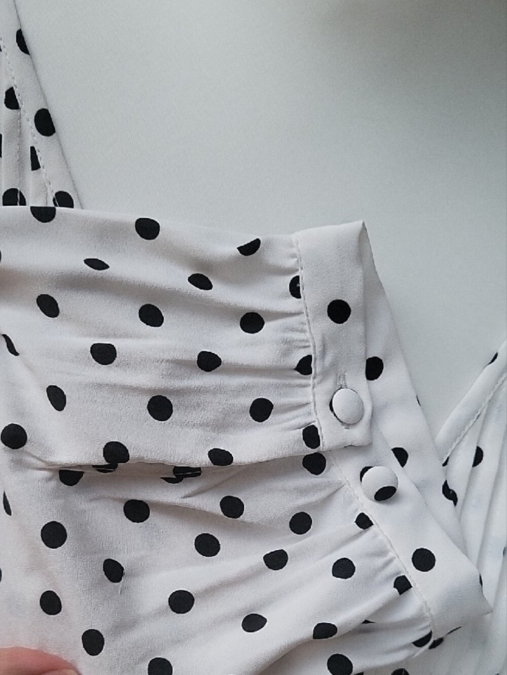 Torrid White Black Polka Dot Smocked Peplum Blouse Size 3 (3X) - Picture 6 of 16